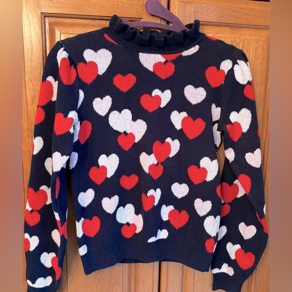 JANIE AND JACK GIRLS HEART SWEATER, SZ 10
